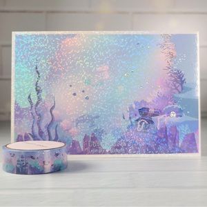 Pastel Mermaid Seascape Passport Washi Tape & Postcard